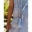 Suze blouse dress blue/offwhite stripes