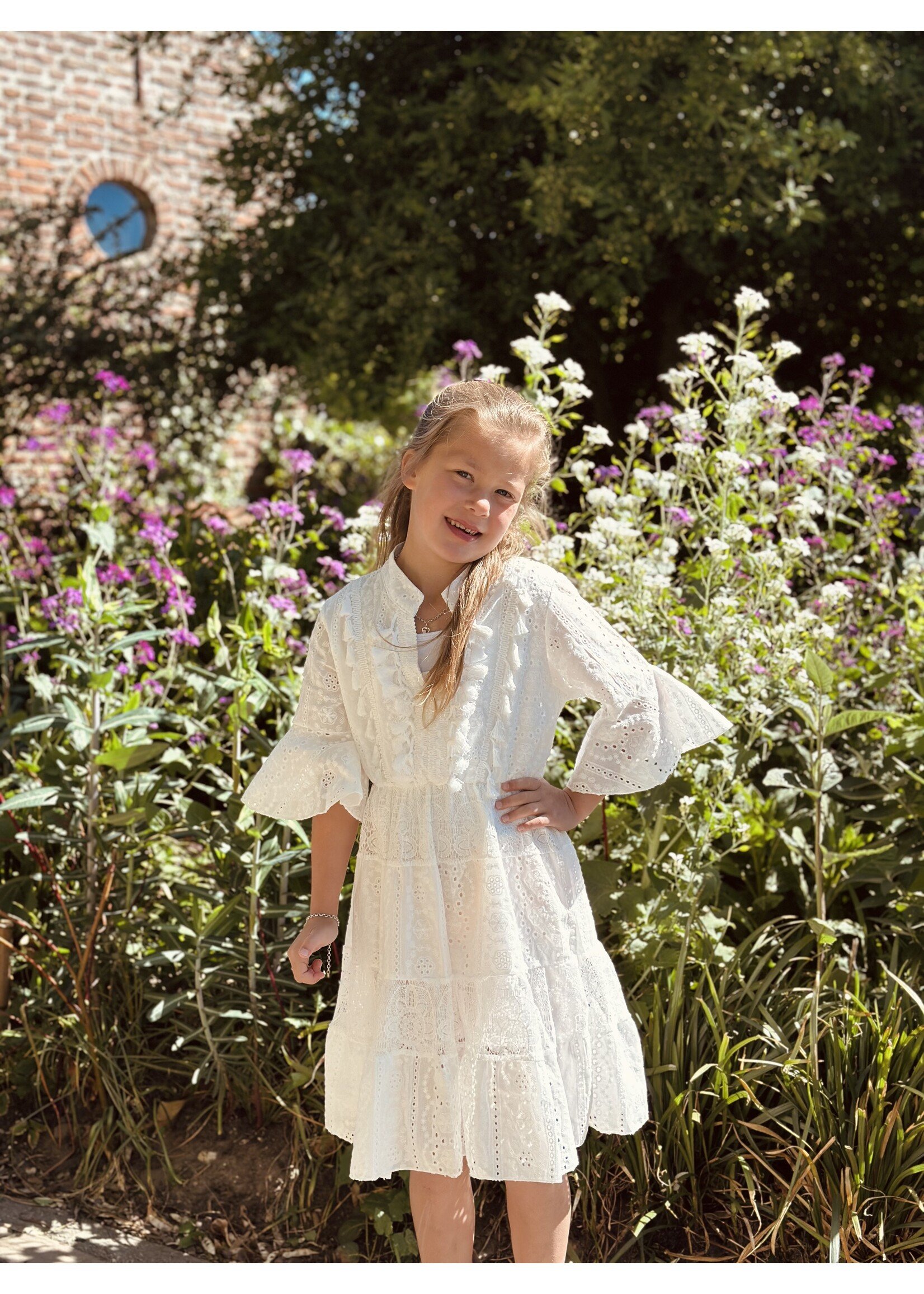 Jet dress broderie white