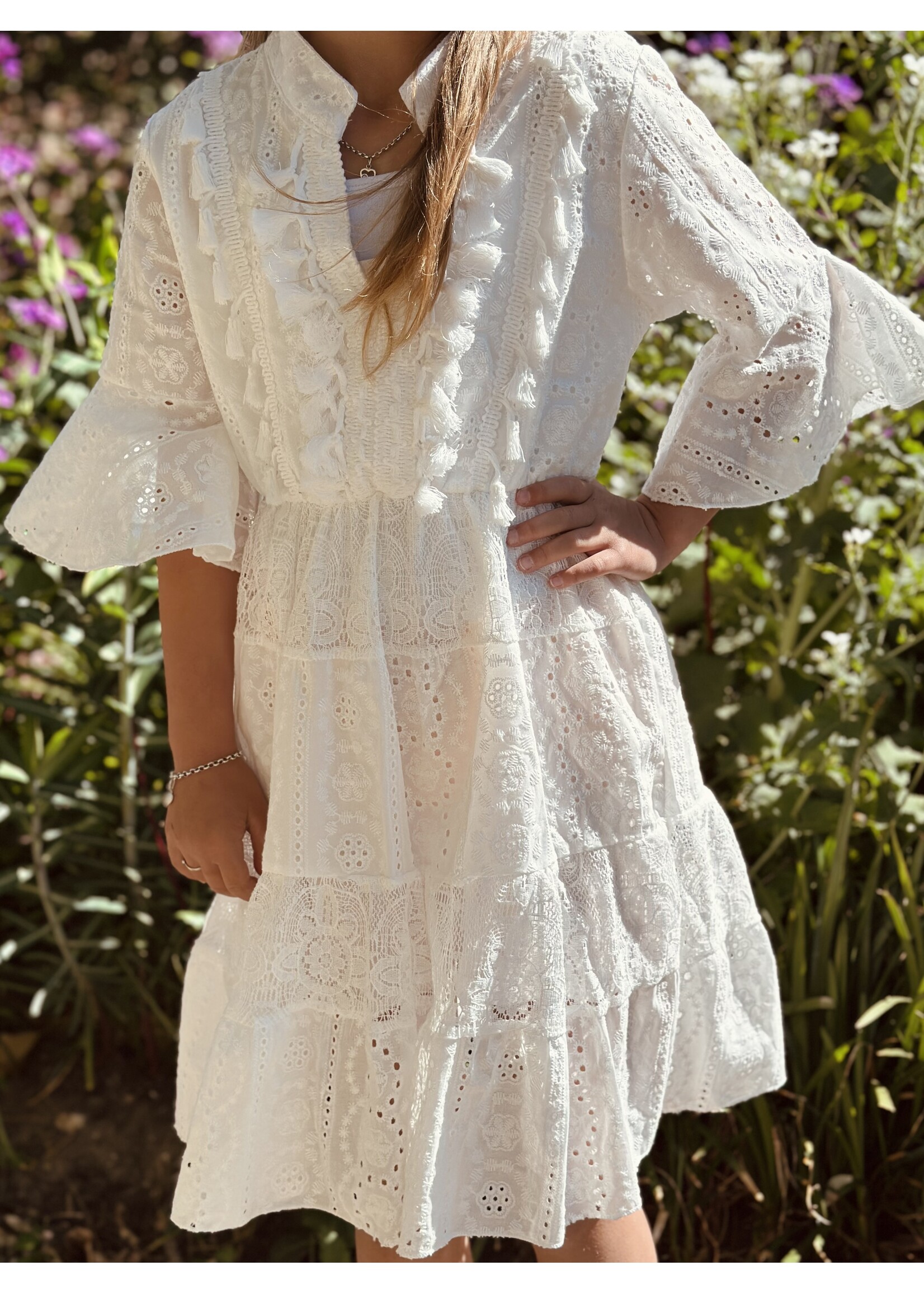 Jet dress broderie white