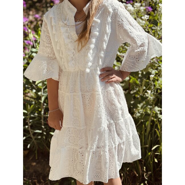 Jet dress broderie white