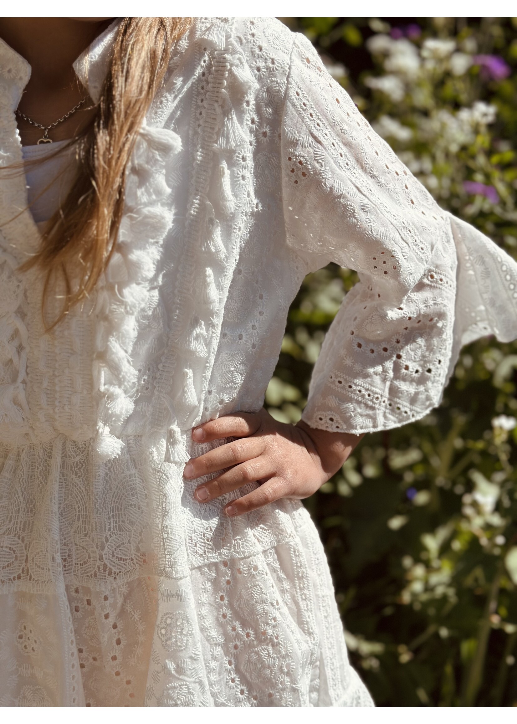 Jet dress broderie white