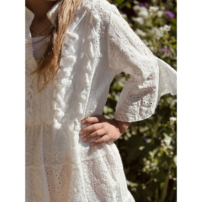 Jet dress broderie white