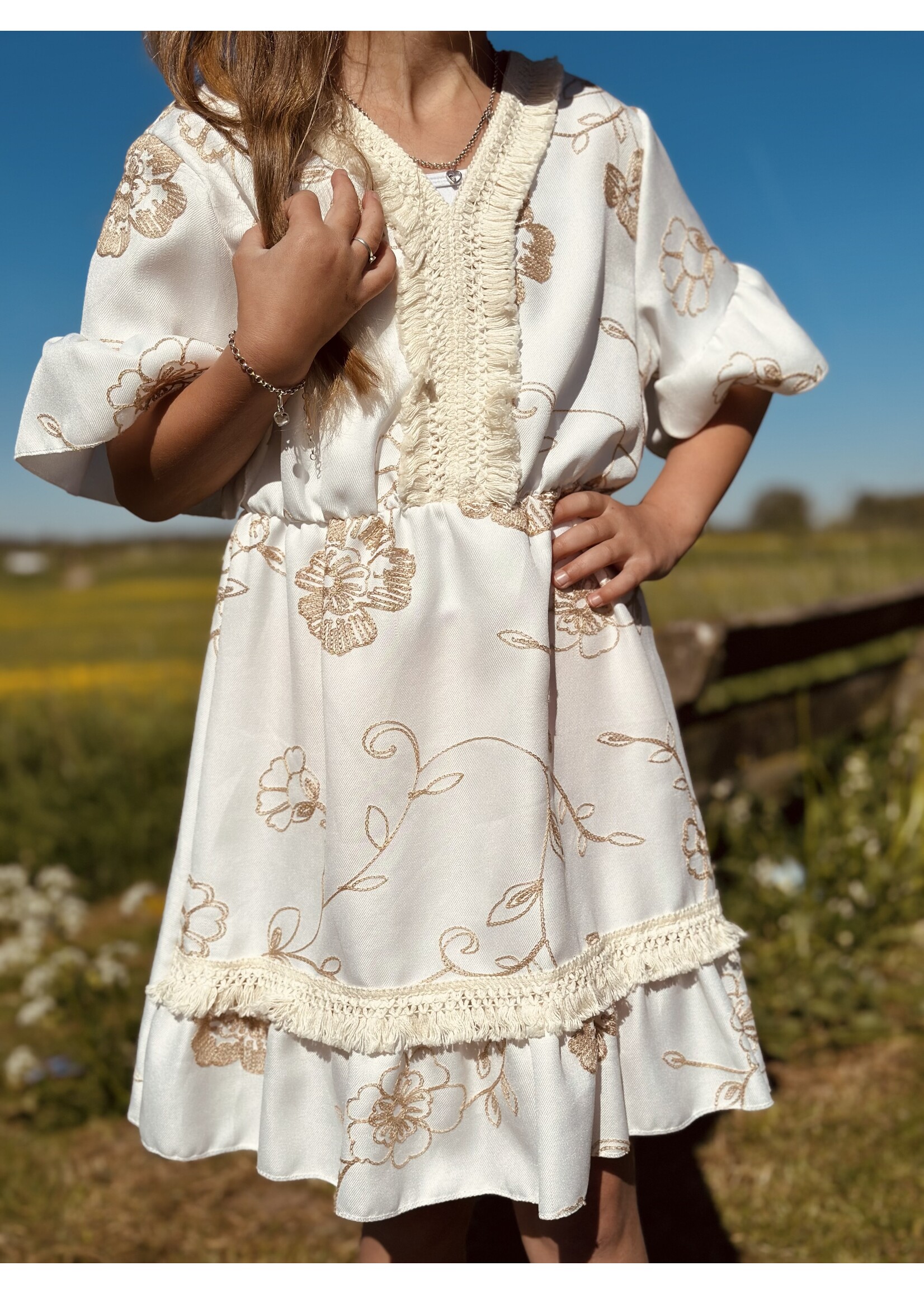 Larise dress offwhite print