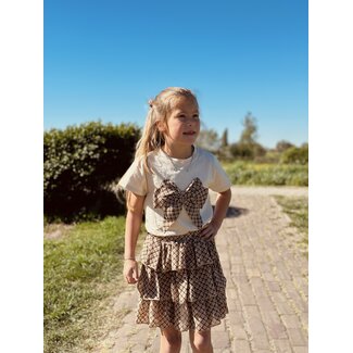 Juliet set T-shirt + skirt beige print
