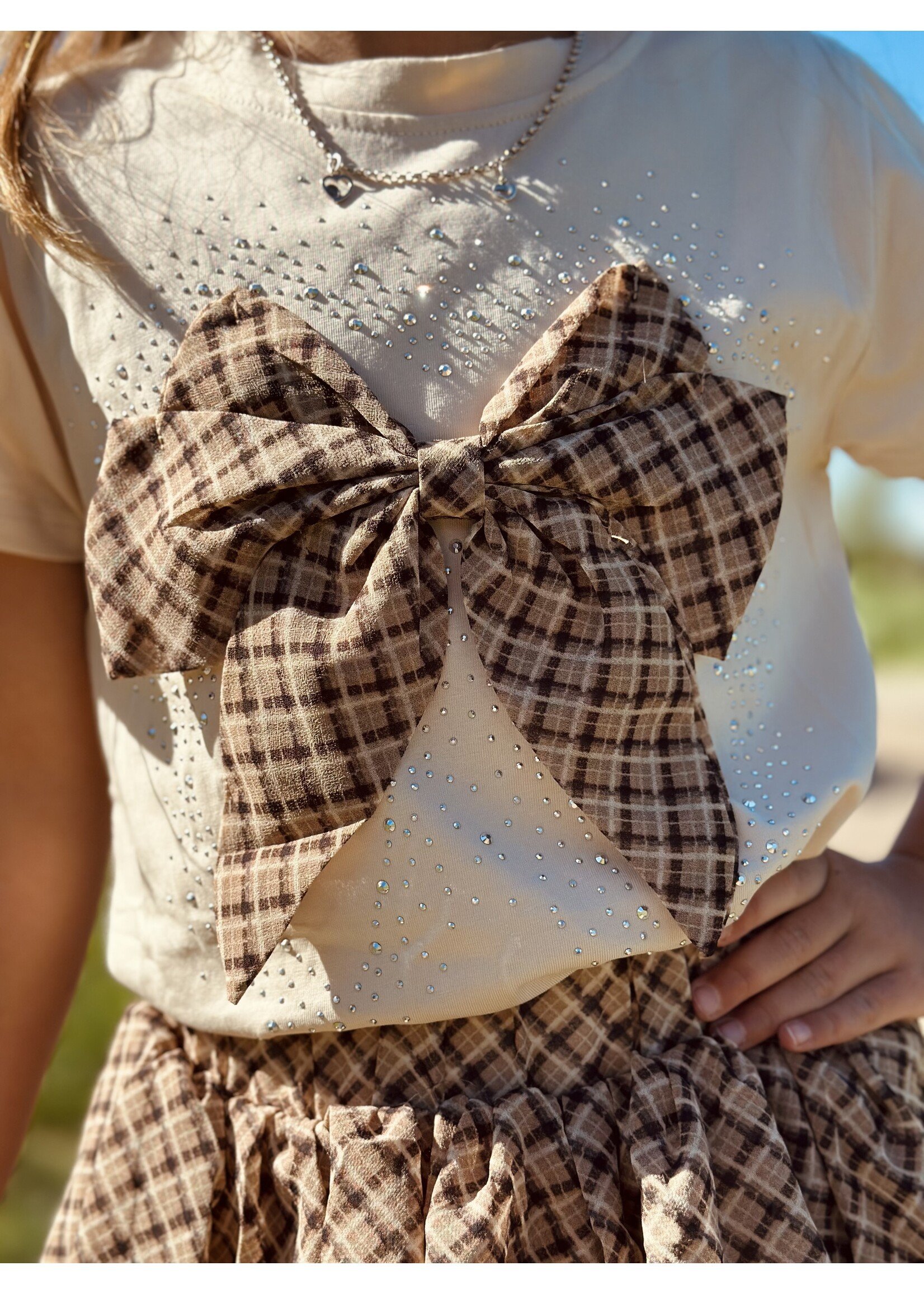 Juliet set T-shirt + skirt beige print