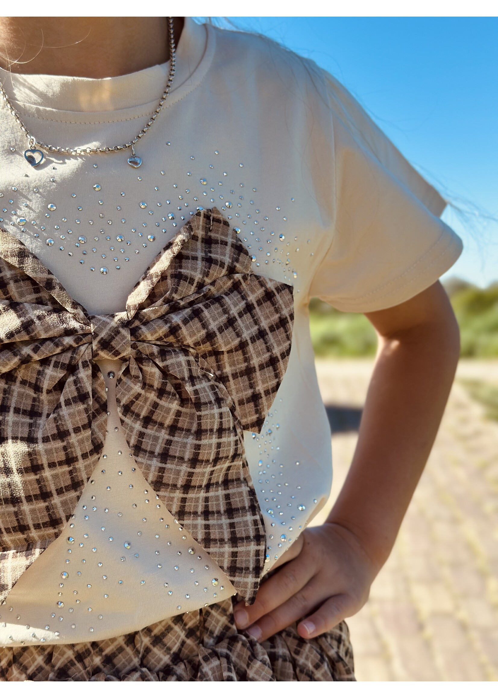 Juliet set T-shirt + skirt beige print