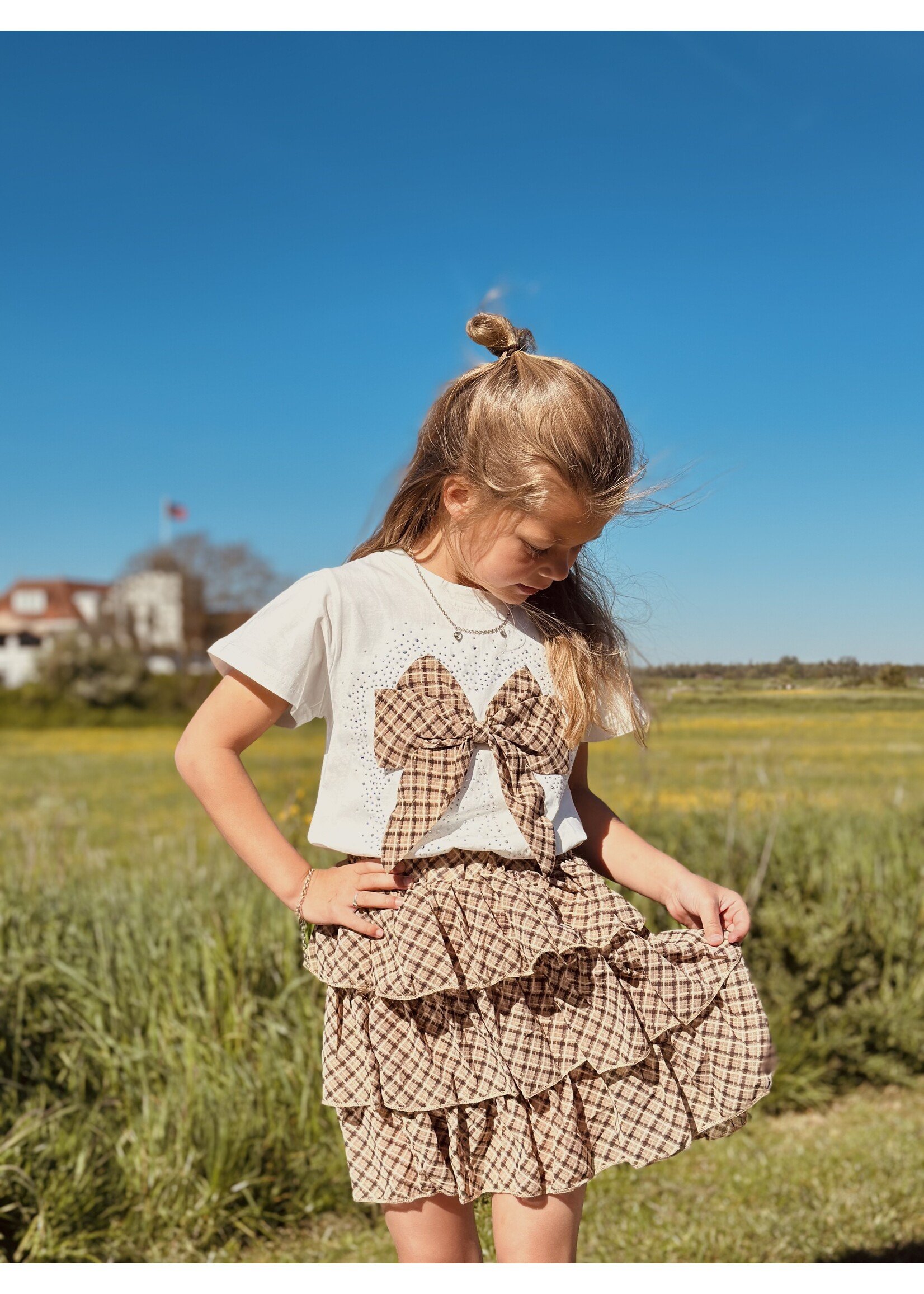 Juliet set T-shirt + skirt offwhite print