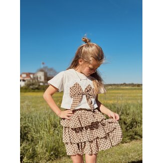 Juliet set T-shirt + skirt offwhite print