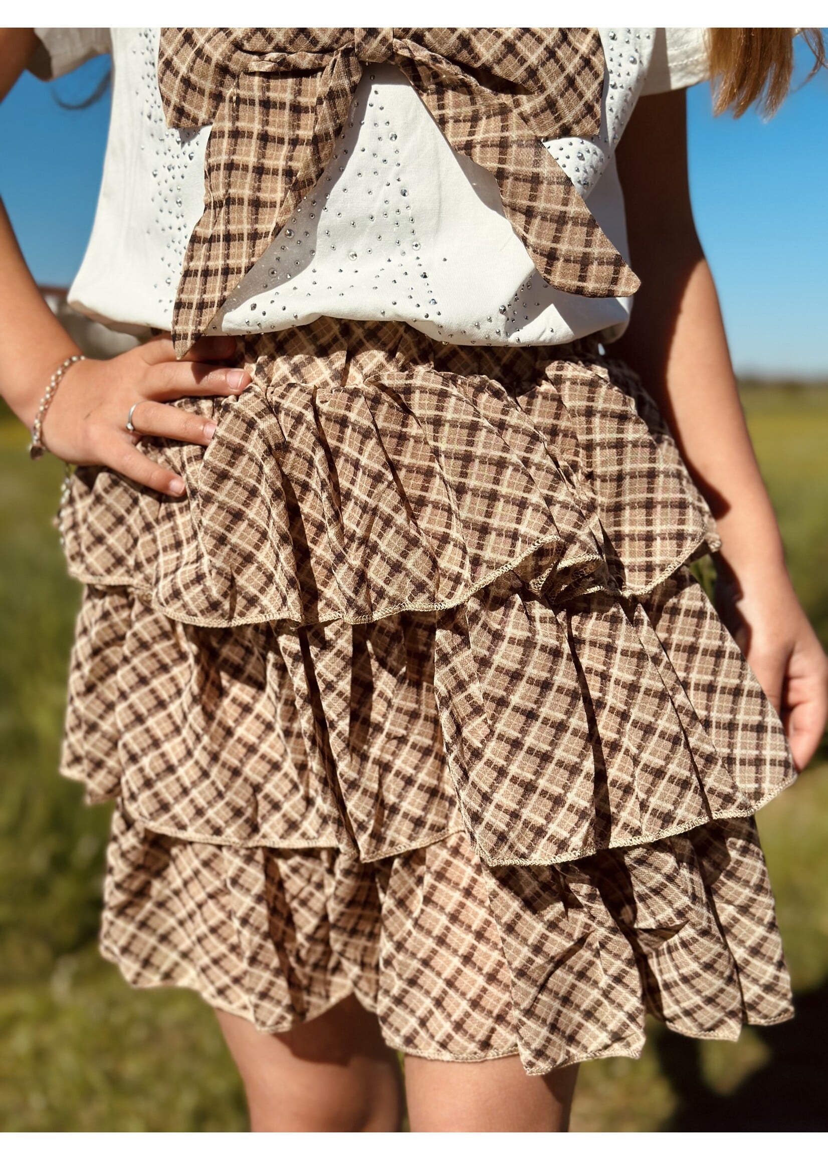 Juliet set T-shirt + skirt offwhite print