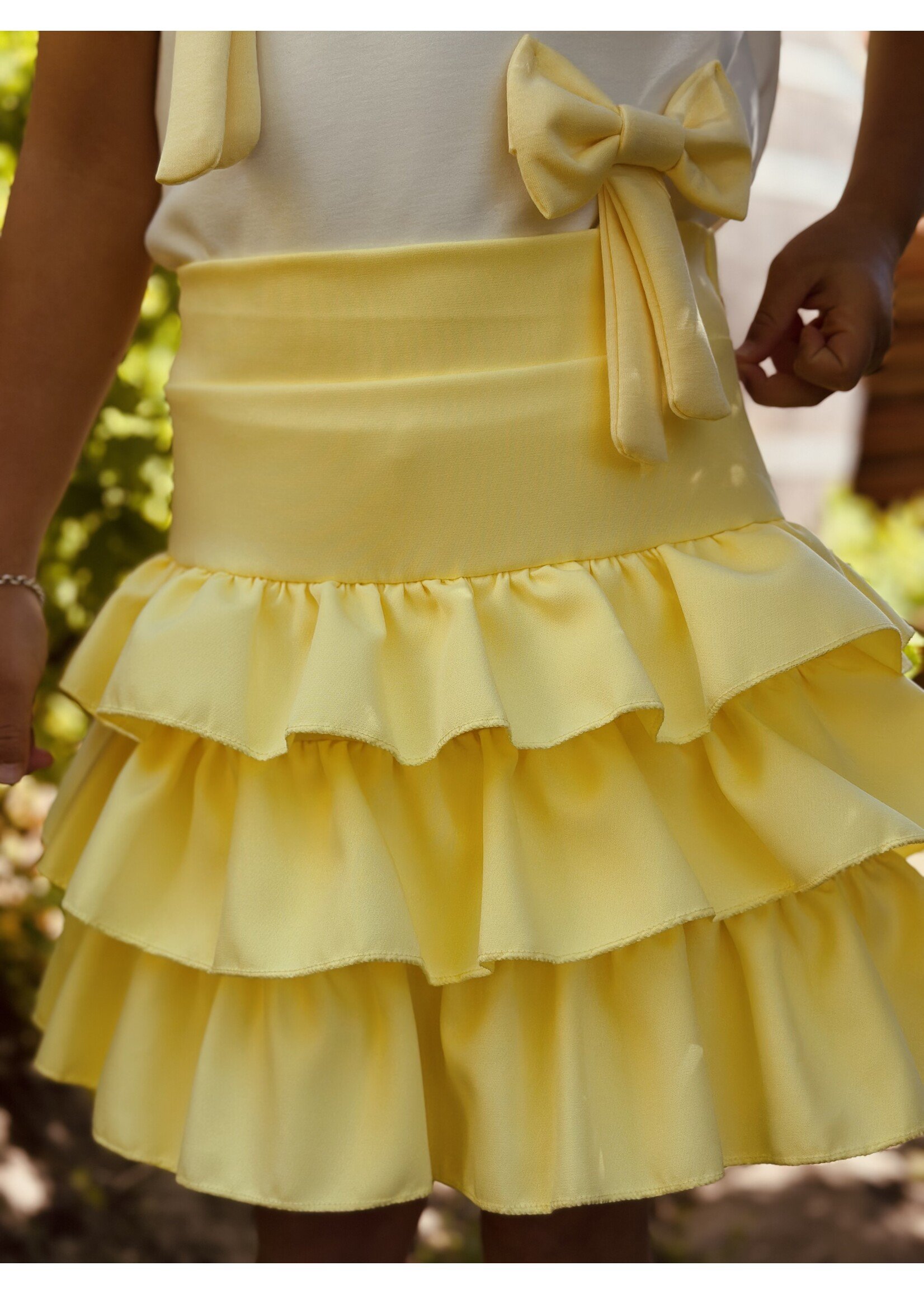 Melanie layered skirt light yellow