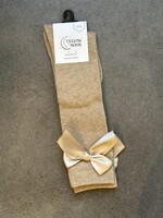 Yellowmoon kniekous beige met strik