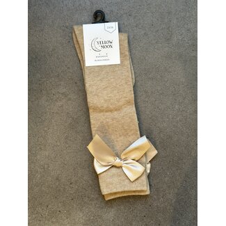 Yellowmoon kniekous beige met strik
