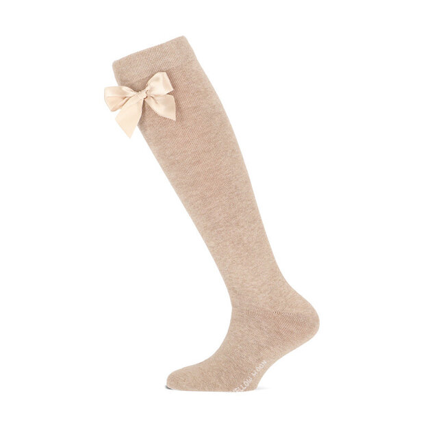 Yellowmoon kniekous beige met strik