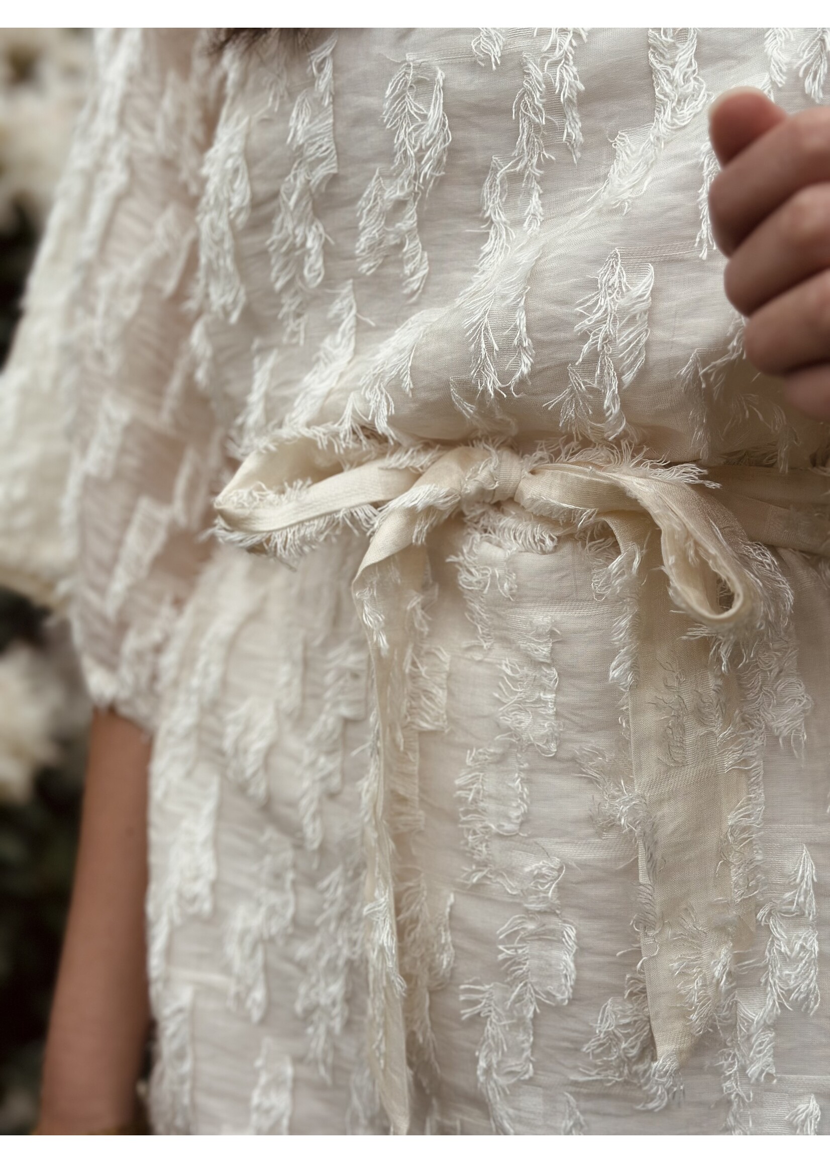 Smashed Lemon Smashed Lemon Myrana feather dress beige