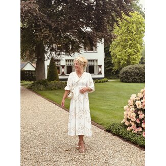 Smashed Lemon Smashed Lemon Jorine long dress white/gold