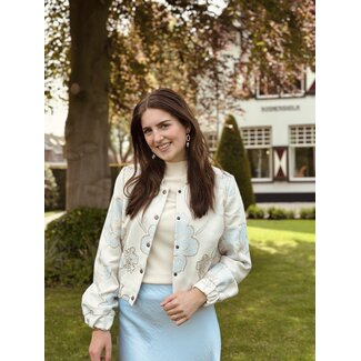 Elvira Elvira Lesley bomber jacket blue flowers