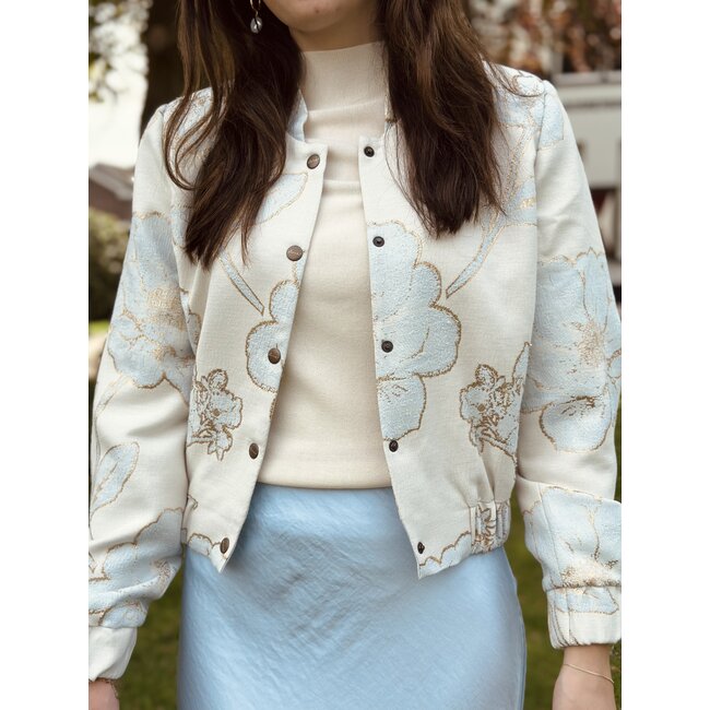 Elvira Elvira Lesley bomber jacket blue flowers