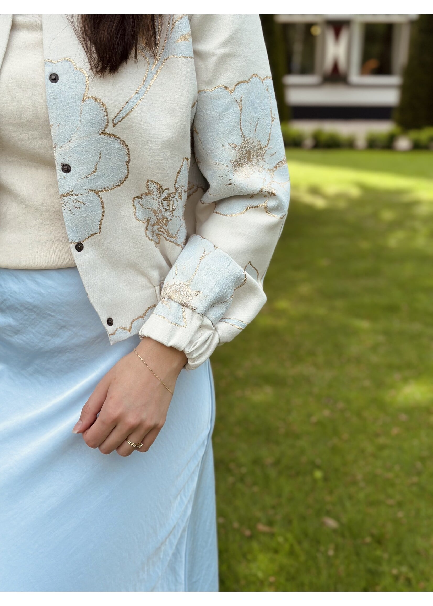 Elvira Elvira Lesley bomber jacket blue flowers