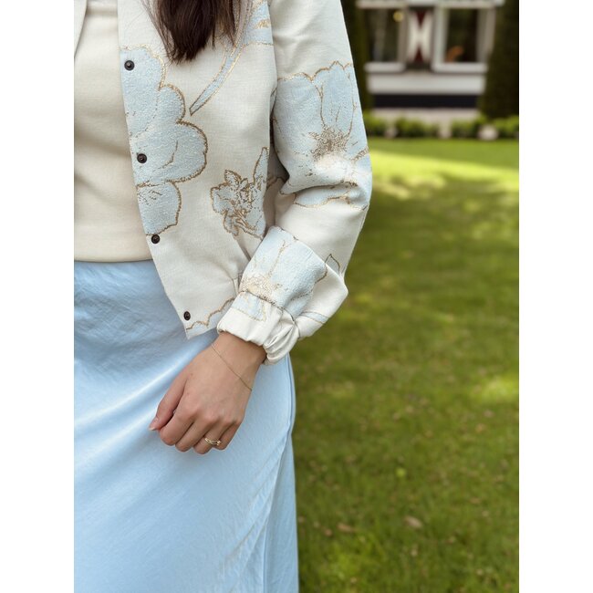 Elvira Elvira Lesley bomber jacket blue flowers