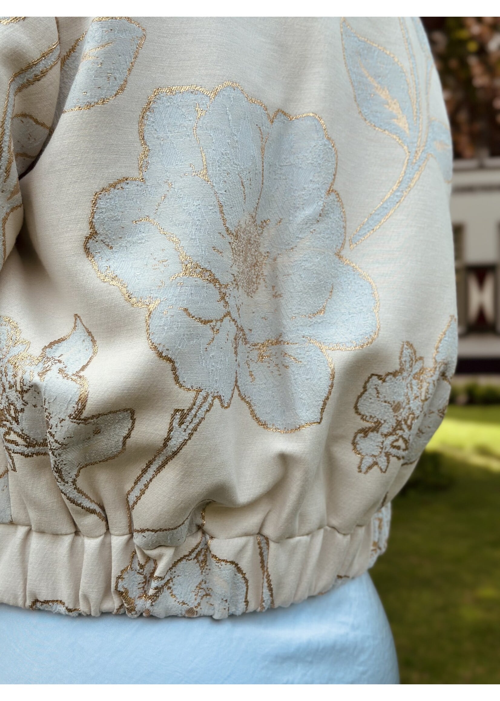 Elvira Elvira Lesley bomber jacket blue flowers