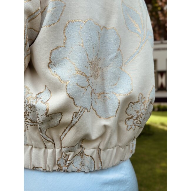 Elvira Elvira Lesley bomber jacket blue flowers