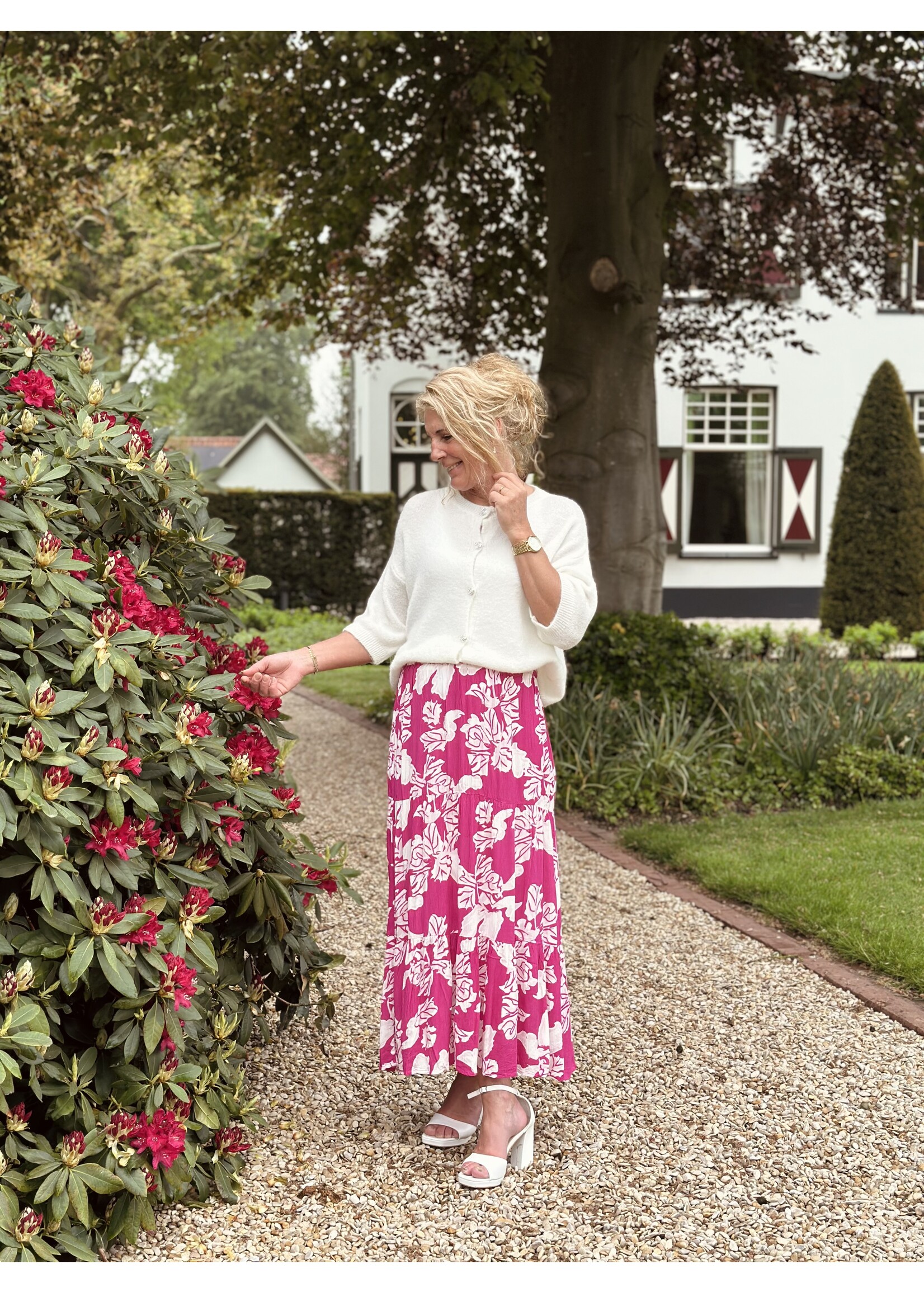 Ze-Ze Ze-Ze Finja skirt pink/white print