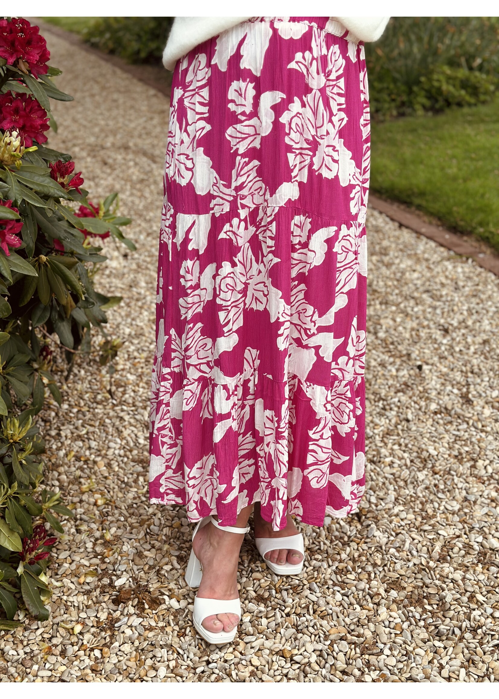 Ze-Ze Ze-Ze Finja skirt pink/white print