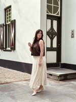 Jaelle long skirt polka dot beige/brown