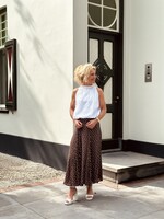 Jaelle long skirt polka dot brown/beige