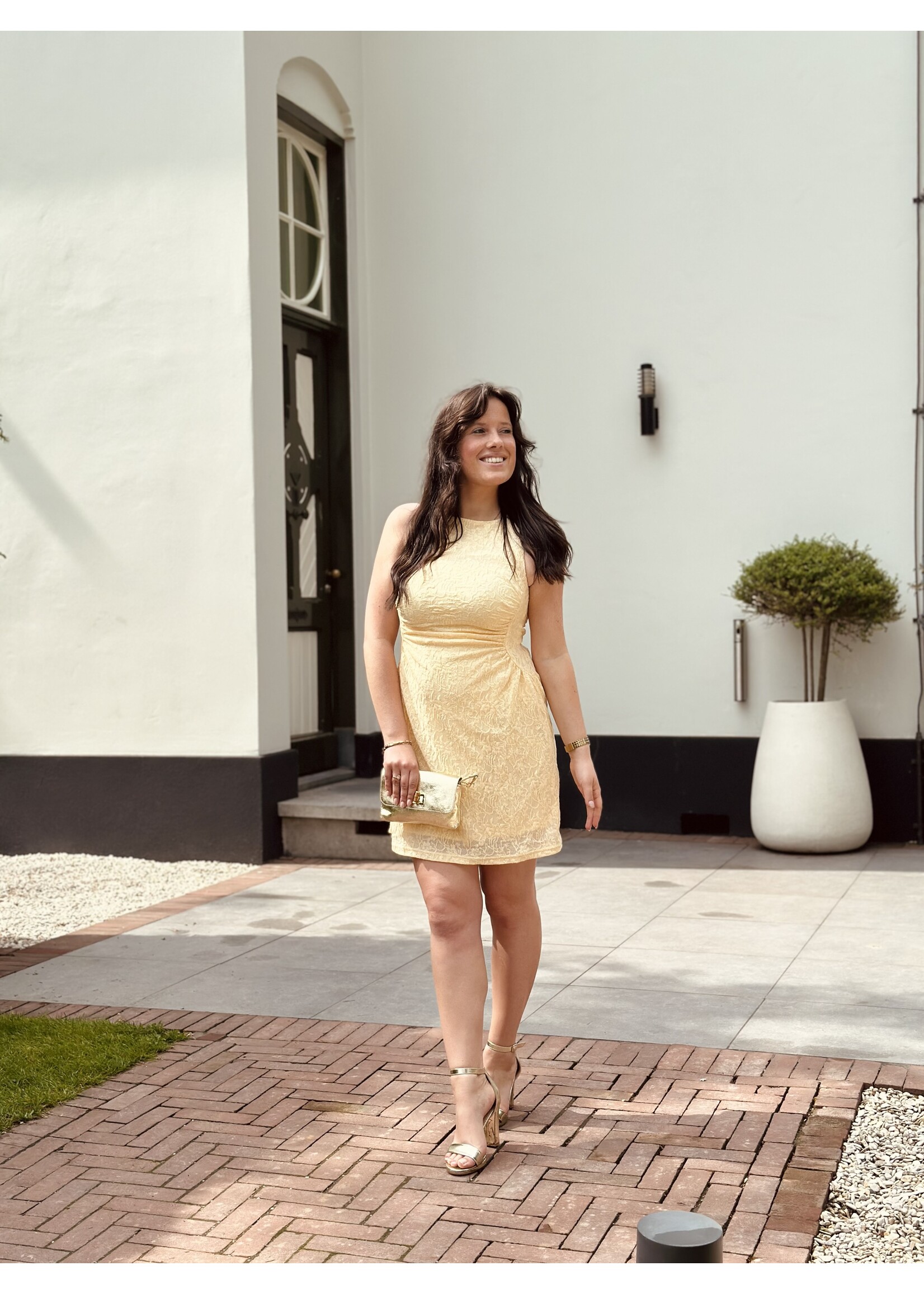 Angeleana bodycon dress yellow