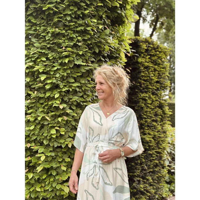 Smashed Lemon Smashed Lemon Leontien long dress green print