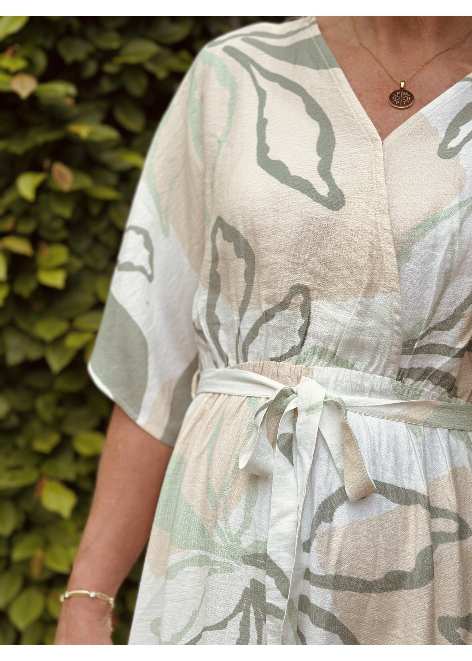 Smashed Lemon Smashed Lemon Leontien long dress green print