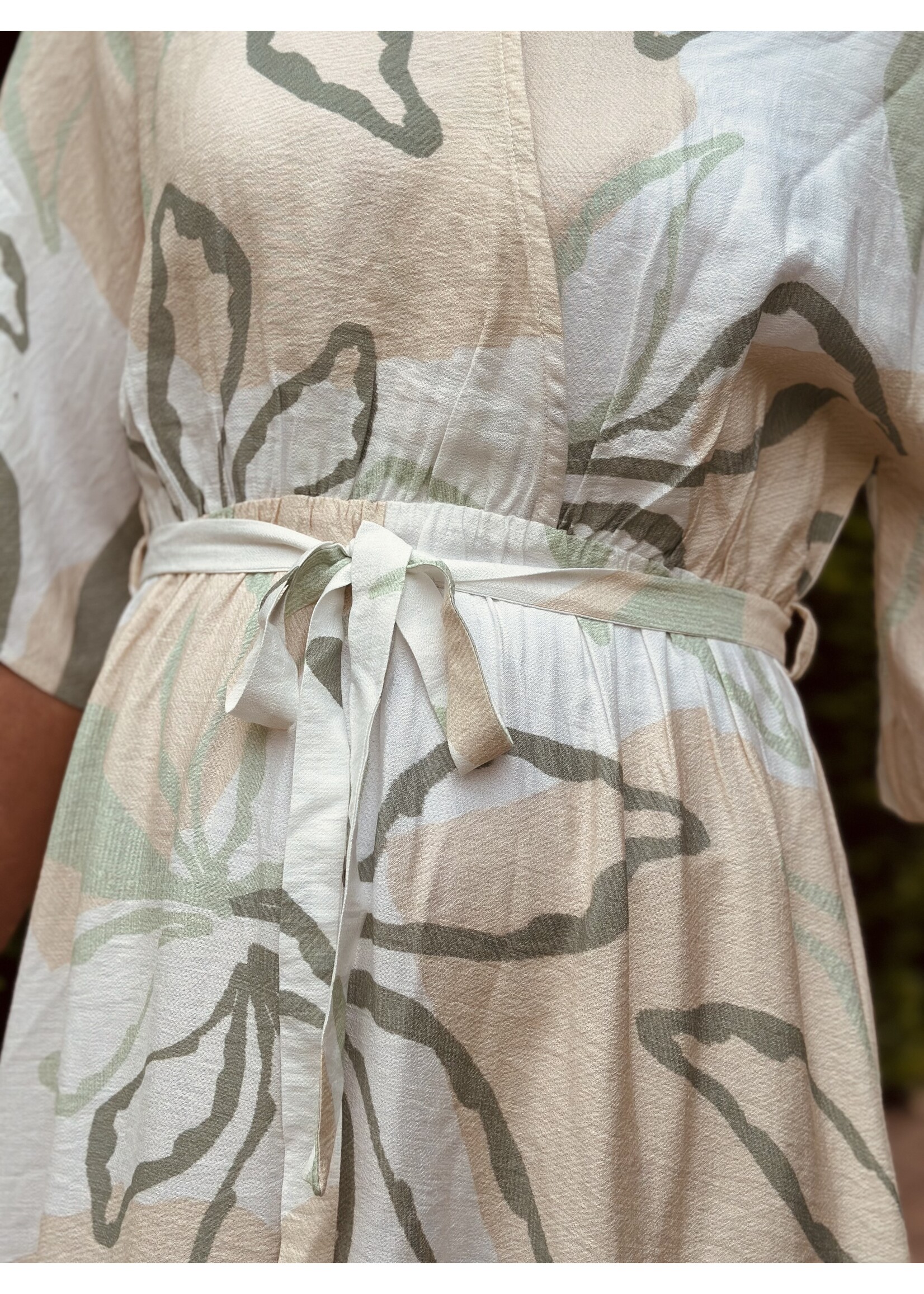 Smashed Lemon Smashed Lemon Leontien long dress green print