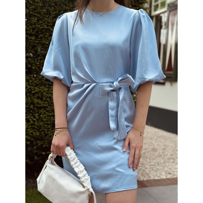 Jolanda satin dress light blue