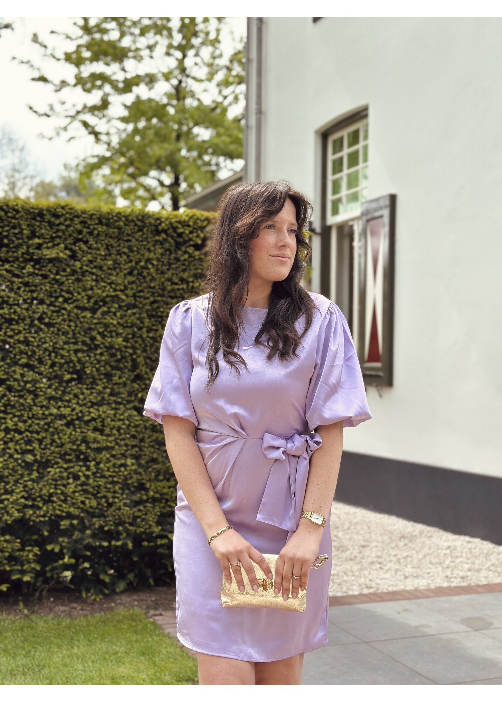 Jolanda satin dress purple