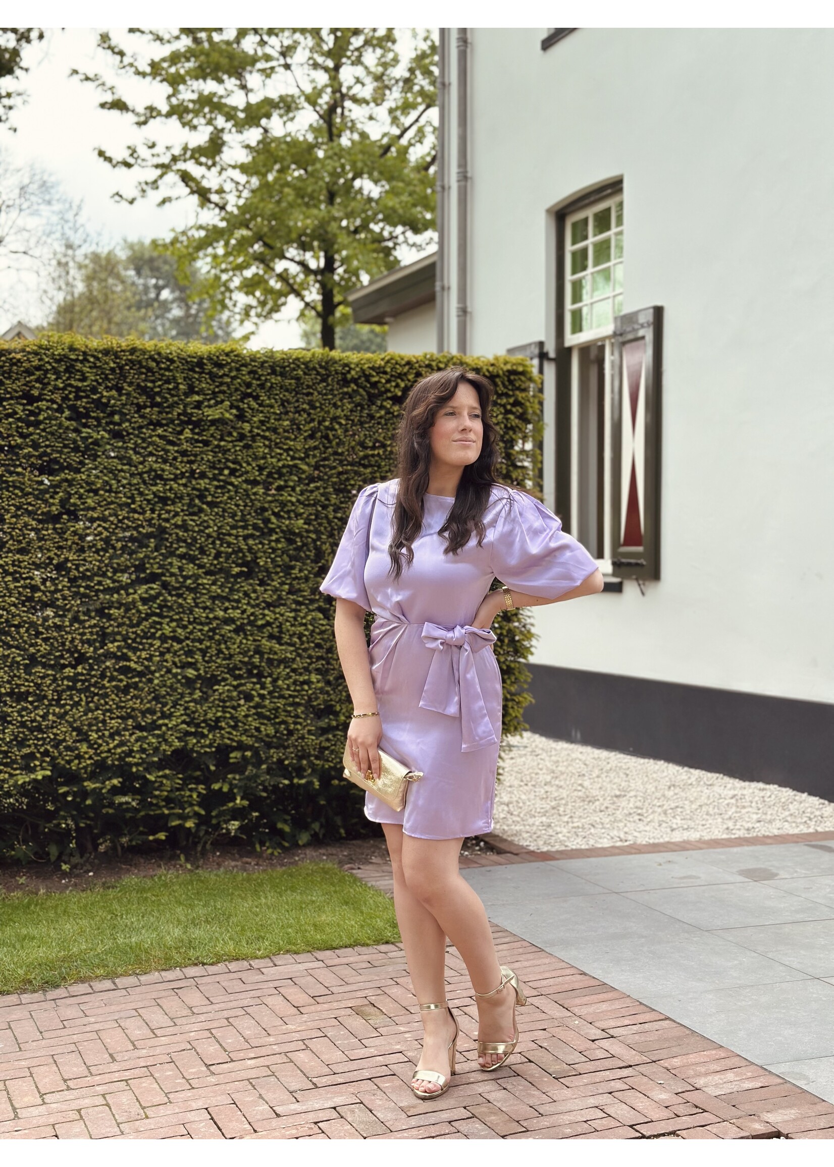 Jolanda satin dress purple