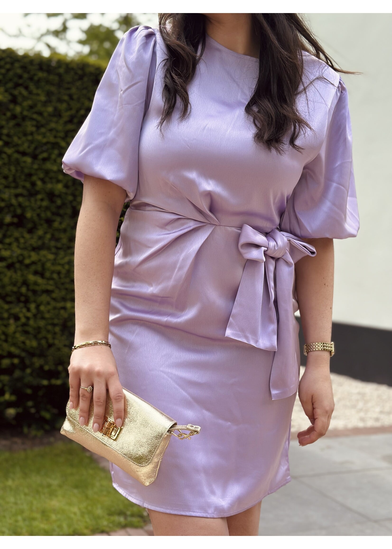 Jolanda satin dress purple