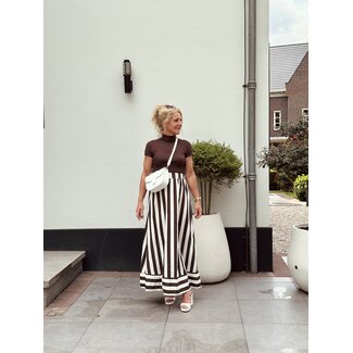 Mariejolijn long skirt offwhite/brown One Size