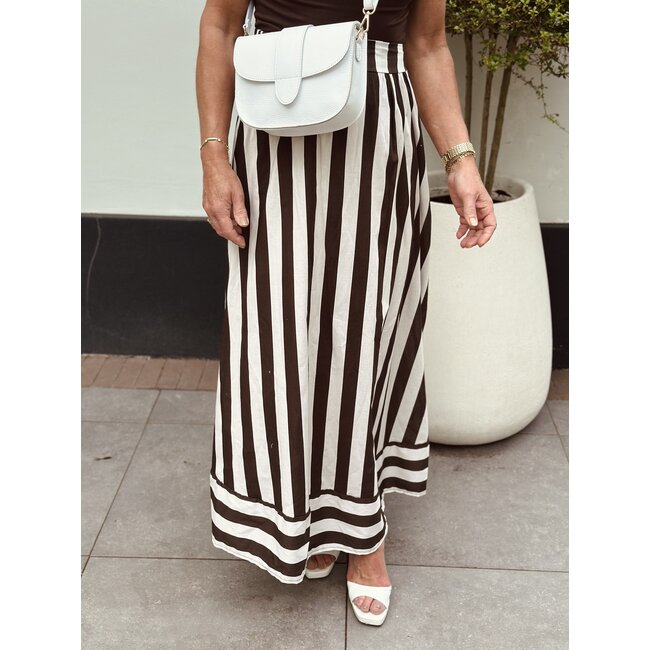 Mariejolijn long skirt offwhite/brown One Size
