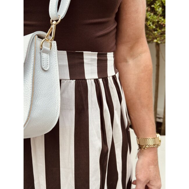 Mariejolijn long skirt offwhite/brown One Size