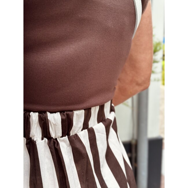 Mariejolijn long skirt offwhite/brown One Size