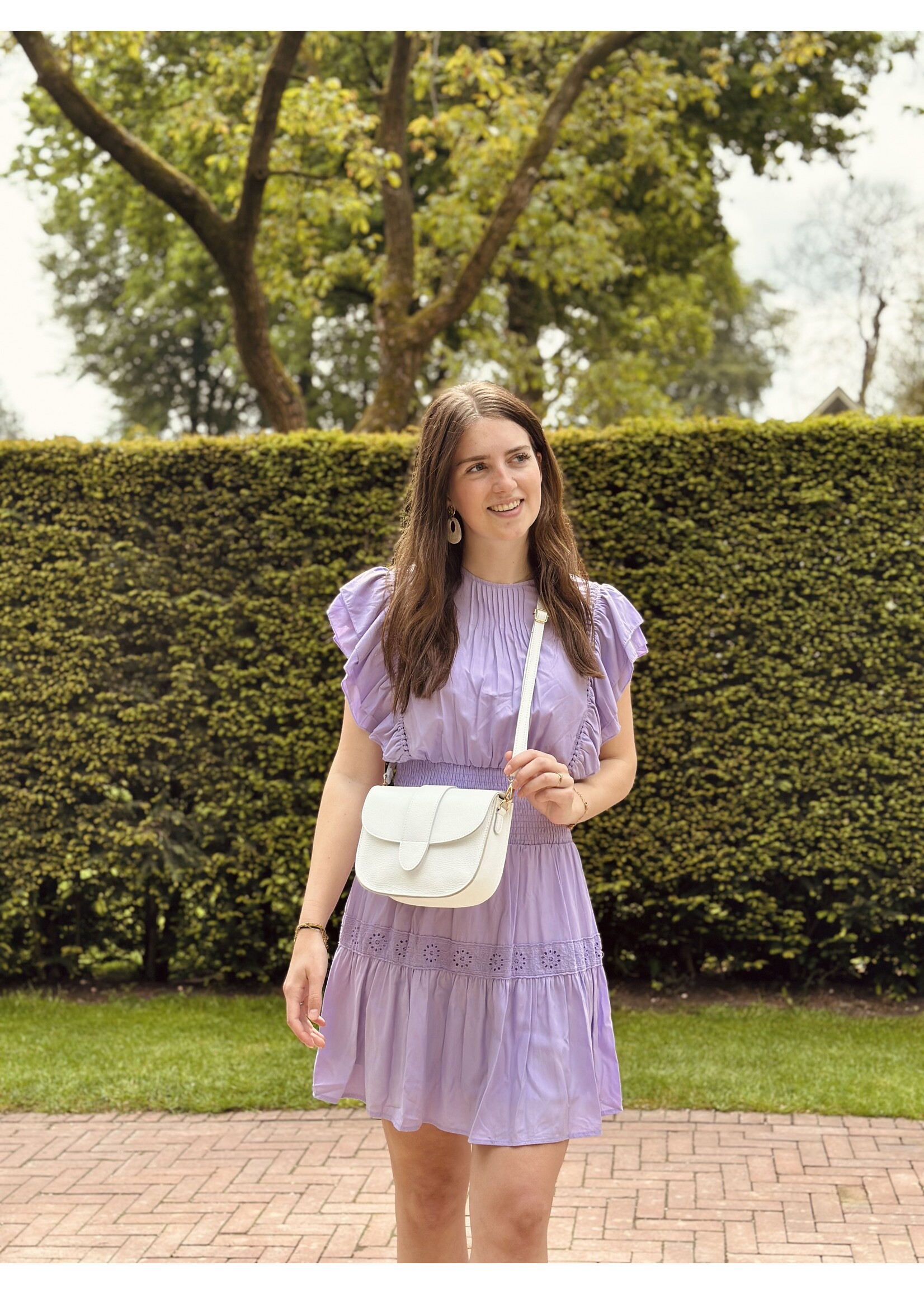 Simone broderie dress purple