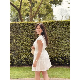 Simone broderie dress offwhite