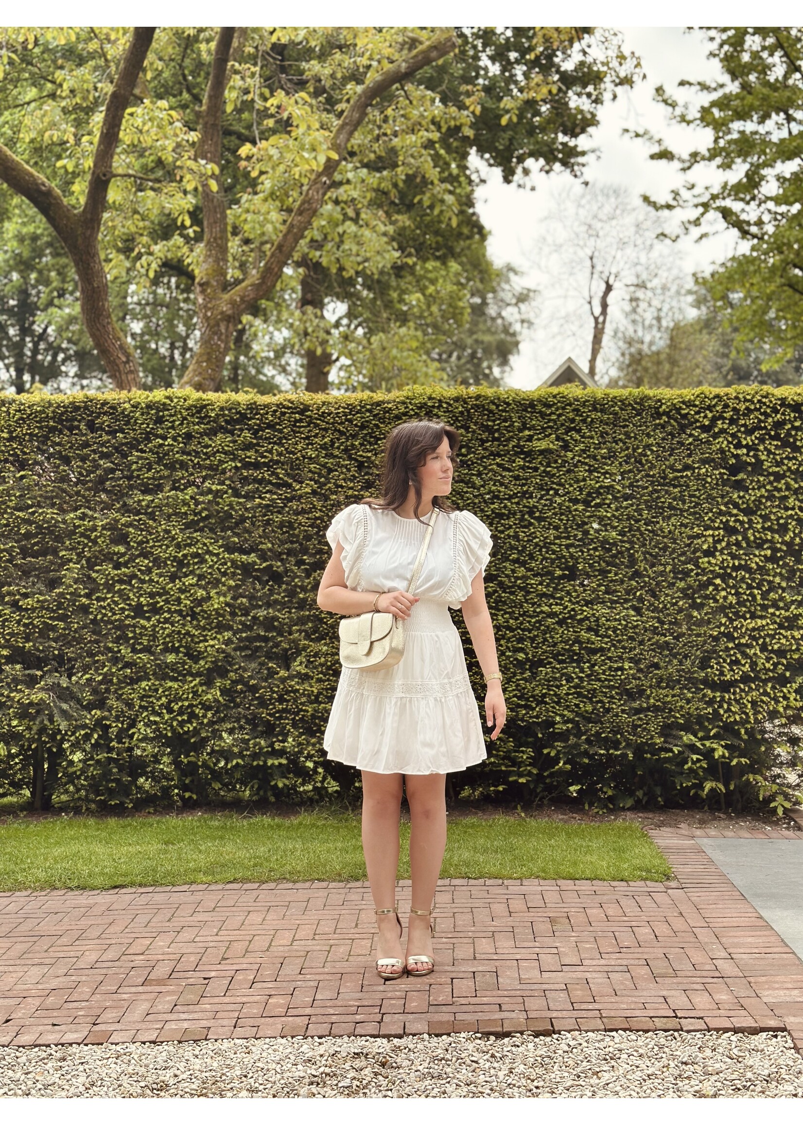 Simone broderie dress offwhite