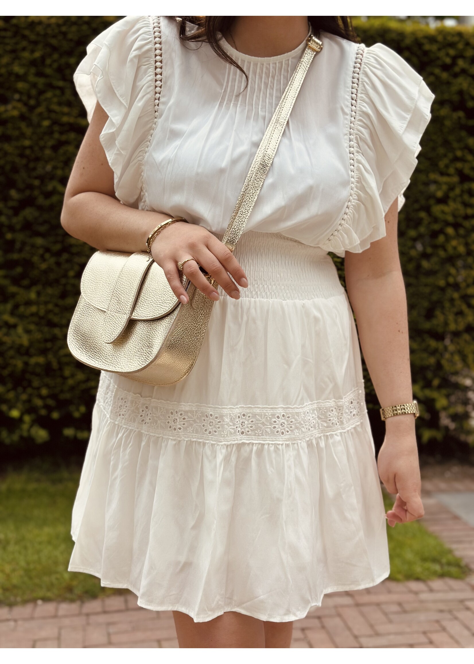 Simone broderie dress offwhite
