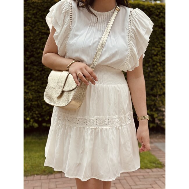 Simone broderie dress offwhite