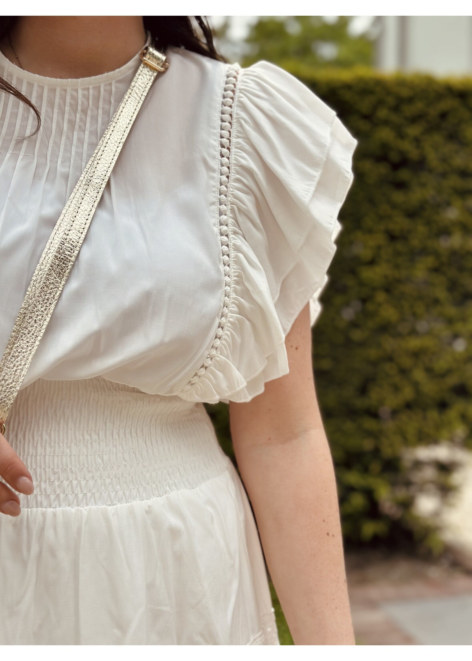 Simone broderie dress offwhite