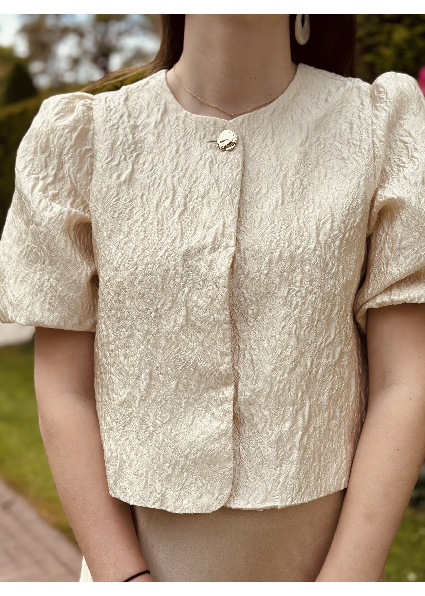 Lofty Manner Lofty Manner Gianna top beige glitter