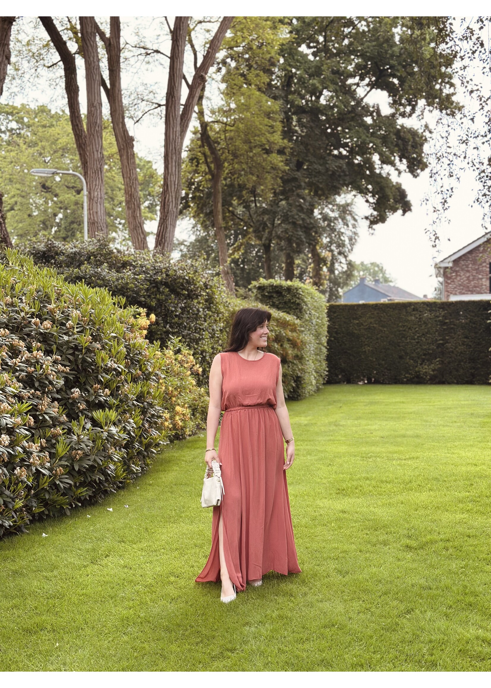 Madeliefje set top + skirt brique One Size