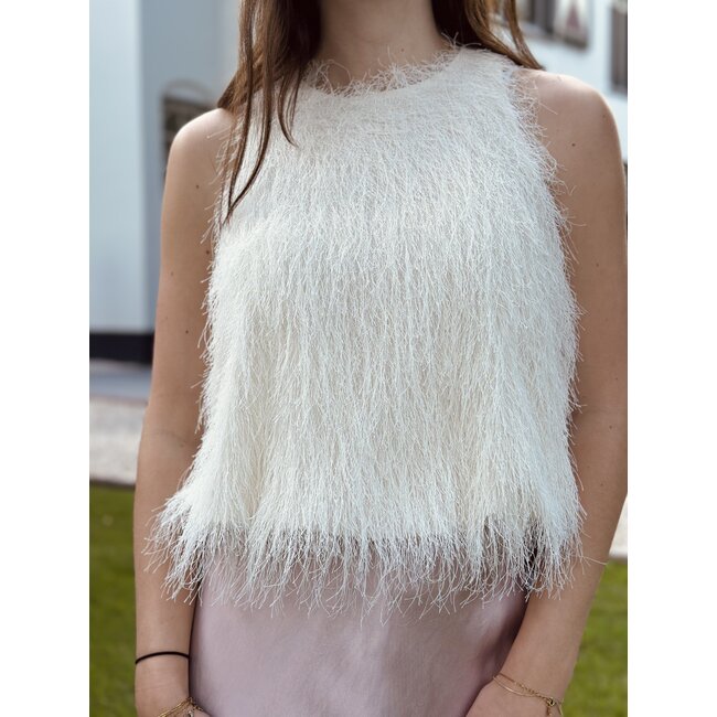 Jarina feather top offwhite
